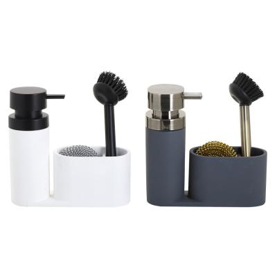 White Grey Kitchen Utility Caddy Utensil Drawer CaddyvSoap Dispenser With Bursh Sponge