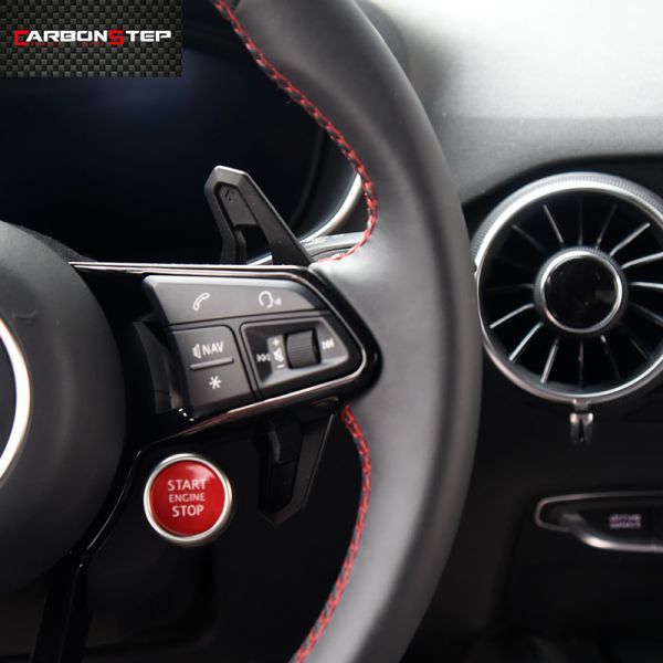 350mm Full Smooth Leather Audi Carbon Fiber Steering Wheel R8 S7 Rs6