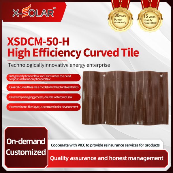 Flexible Solar Module with Peel and Stick Installation for Curved and Corrugated Tile Roofs Without Brackets or Penetration