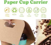 O portador de papel do suporte de copo do café do cartão, portadores de papel da bebida do copo de café de 2 blocos, remove a bebida Carrie do copo de café de 2 blocos