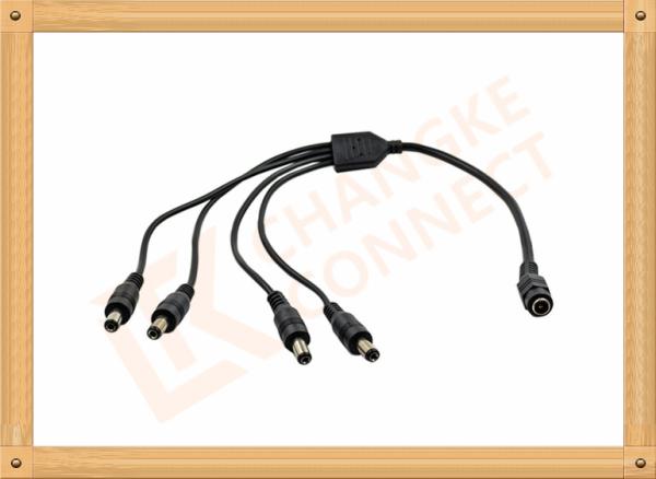 DC12V 5.5X2.1 MmCustom Cable Assembly 1 To 4 Y Type Male To Female Easy To Clean