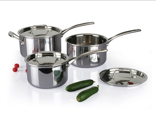 3Pcs 3-ply stainless steel cookware set SHCY-3010