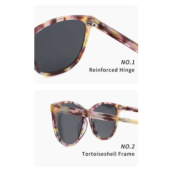 Солнечные очки ацетата глаза кота круглые покрасили CE с поляризовыванным объективом