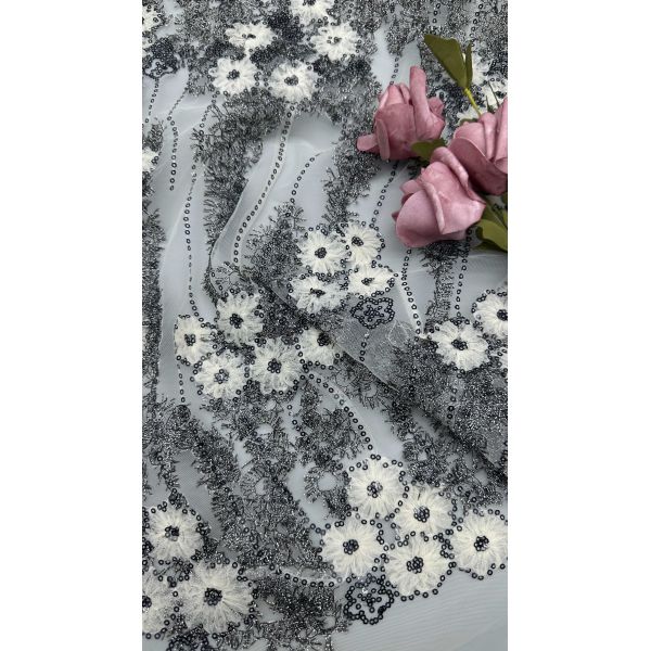 Luxury Metallic Lace Fabric Elegent Wedding Embroidery Fabric