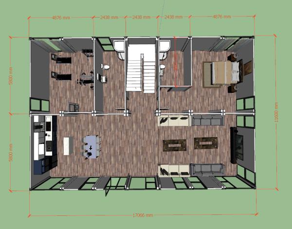 20ft 40ft Granny Flat Container House Hotel Frame Kit Container Casas Prefabricadas AirBnb Motel
