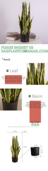 Artificial Snake Plant 26 inches Fake Sansevieria Artificial Potted Plants for Indoor and Outdoor, Home, Office