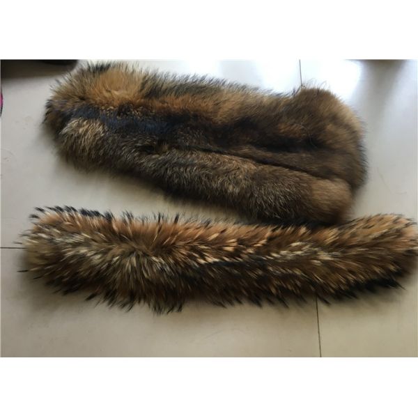 Ajuste lujoso superior de la bufanda del cuello de la piel del mapache del color natural para la ropa