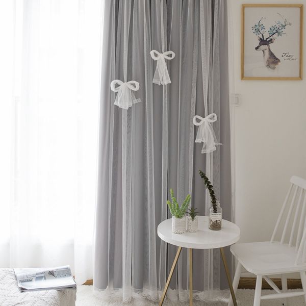 Blackout Plain Linen Fabric Living Room Curtain Material 200cm*240cm