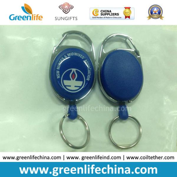 Custom Plastic Oval Colorful Carabiner Badge Reel Promotional Items
