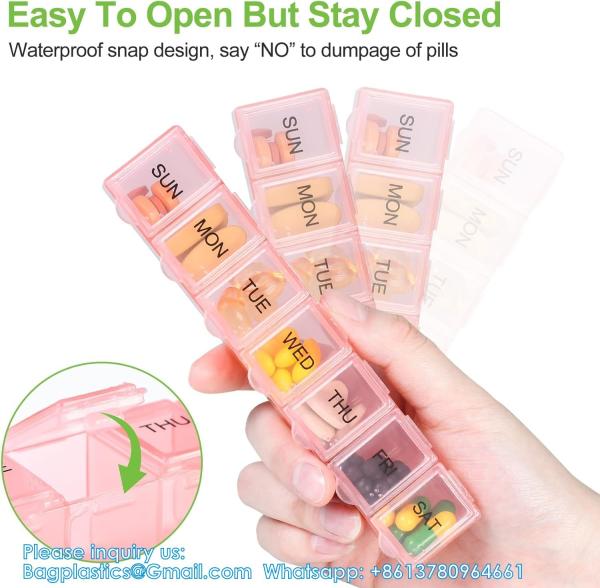 Extra Large Weekly Pill Organizer, 7 Days Pill Case Travel Daily Pill Box Portable Medicine Organizer Compartment