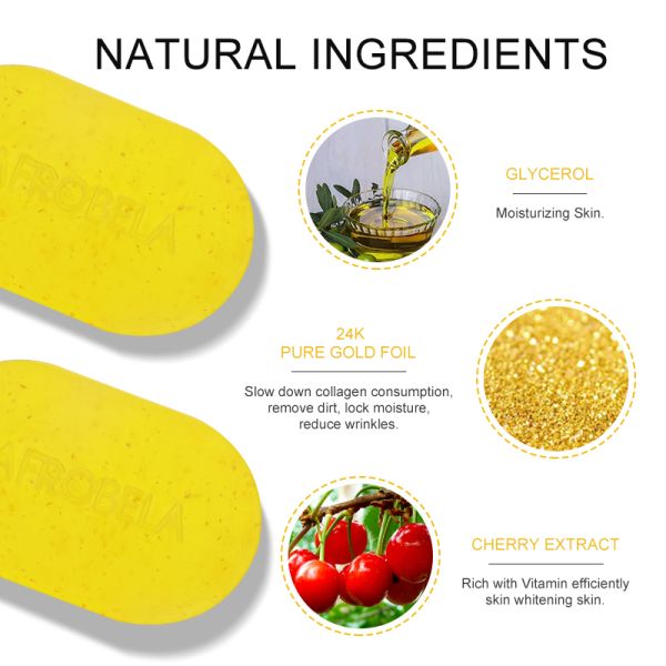 Мыло ванны метки частного назначения органическое для Анти--угорь 24K стороны подняло сияя мыло