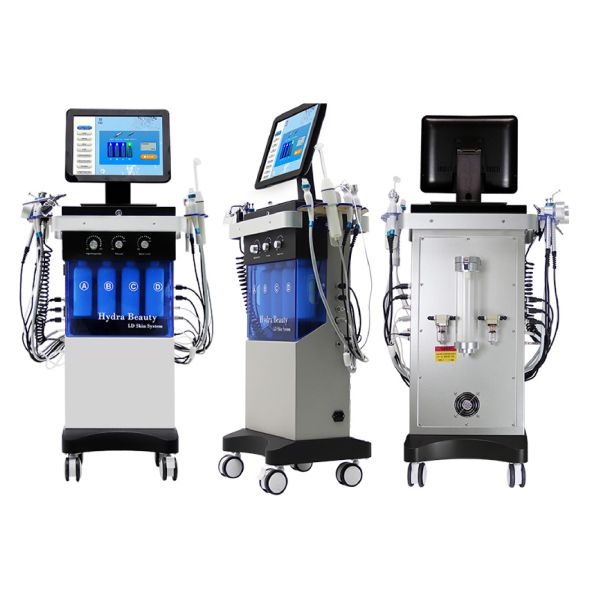 Многофункциональное оборудование для очистки лица с аквапилированием, кислородным струем Hydra Hydro Dermabrasion с анализатором кожи