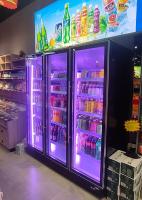 Display de cerveja vertical comercial Refrigerador de bebidas de porta dupla
