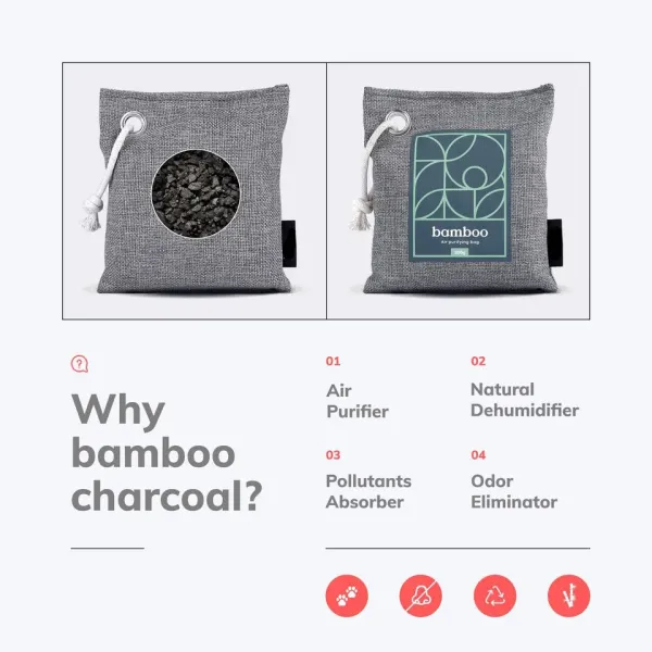200g Activated Bamboo Charcoal Air Purifying Bag for Home Office Car Hotel Odor Absorption