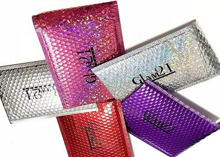 Glamour Metallic Bubble Mailers Self Seal Closure Metallic Shipping Envelopes