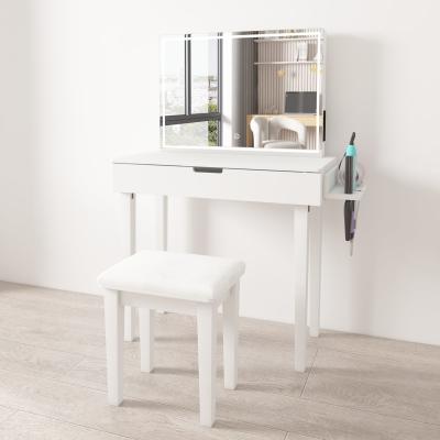 Large Storage Space Wooden White Dressing Table In The Bedroom