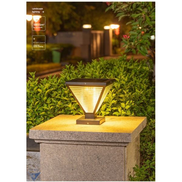 Durable Led Solar Powered Pillar Light Waterproof Electric Lamp Post for Outdoor Column
