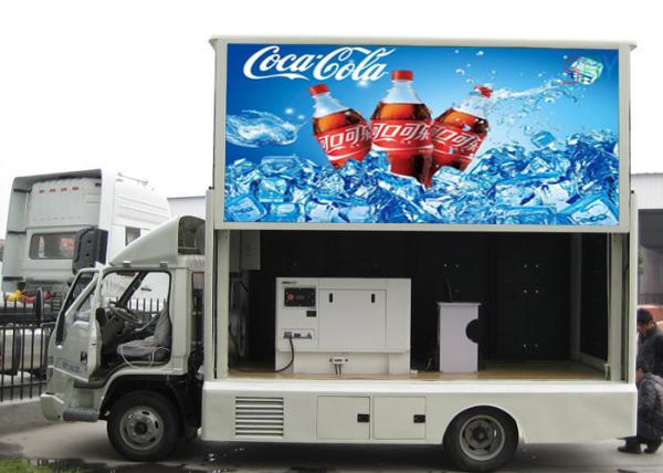 3G / WiFi Control Truck Mounted LED Screen , 8mm Mobile Advertising Trucks