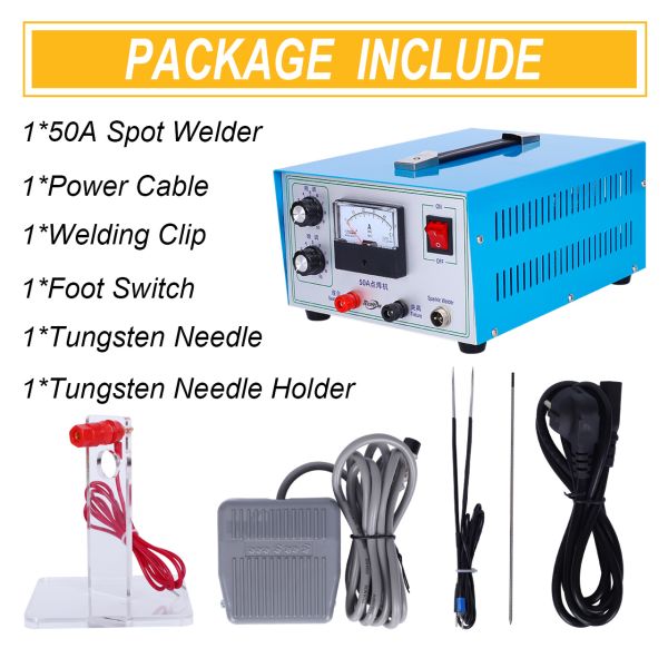 Tooltos 50A Blue Pulse Sparkle Jewelry Spot Welding Machine With 450W Power 0.6-1.2mm Welding Range