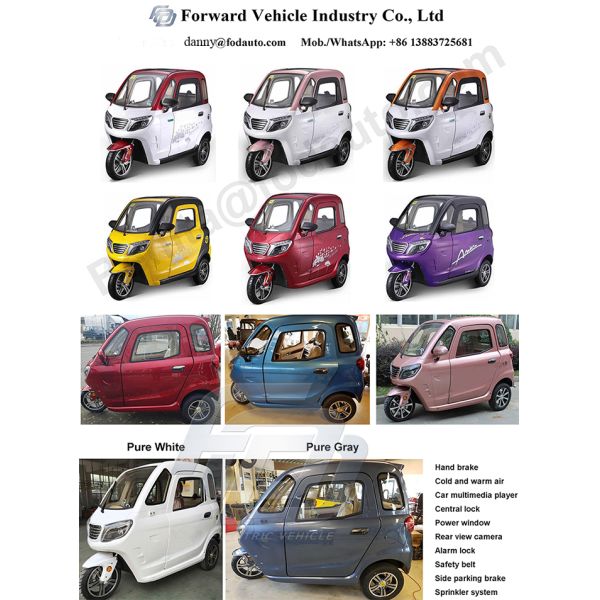 60V 58AH 1500W Passenger Electric Tricycle Motorized Central Locking