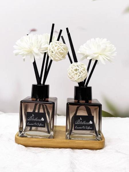 Customized Glass Car Perfume Bottle 200ML Square Reed Diffuser Bottles