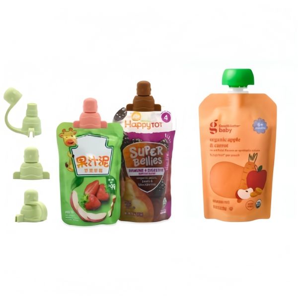 90g Apple Puree Baby Food Spout Bag With Anti-Swallowing Lid