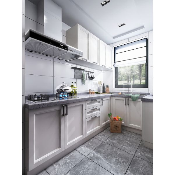 Hotel Modern Kitchen Cabinet with Stainless Steel Door Material and Lacquer Finish