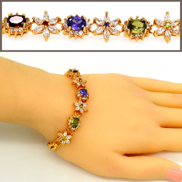 Classic 18K Gold Plated Cubic zirconia Bracelet & bangles factory wholesale high quality