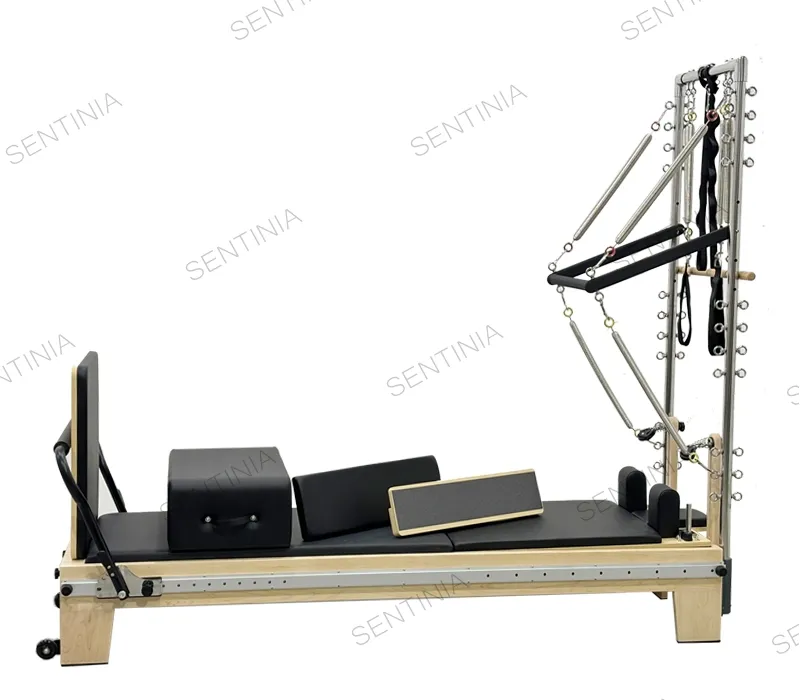 Solid Rubberwood Foldable Pilates Reformer Palate Exercise Equipment