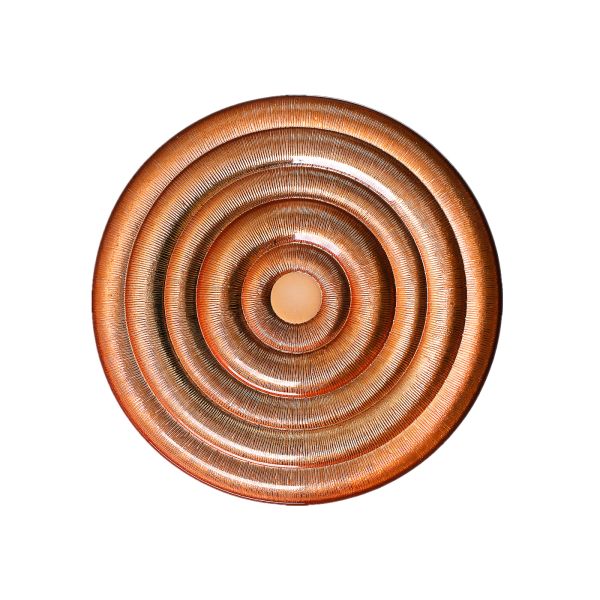 Embossed Electroplated Round Crystal Glass Plates With Unique Texture