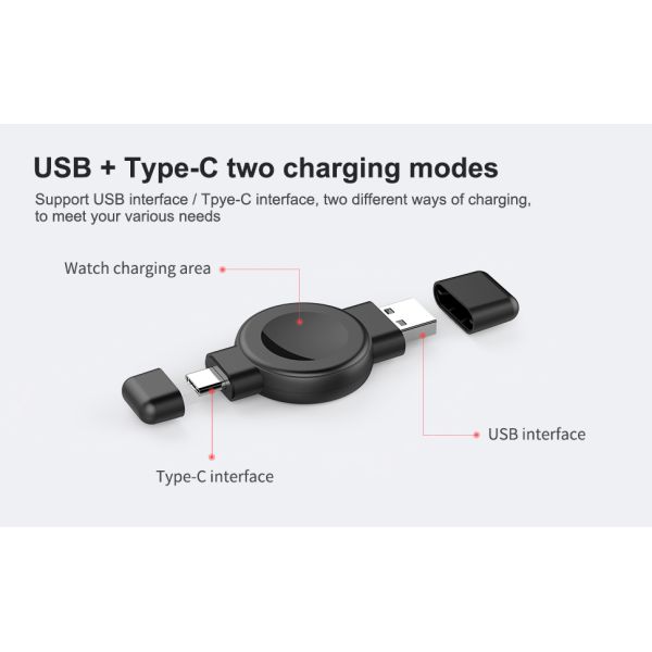 Двойной интерфейс Samsung Apple Watch зарядное устройство Smartwatch Беспроводная зарядка 2,5 Вт 20 г