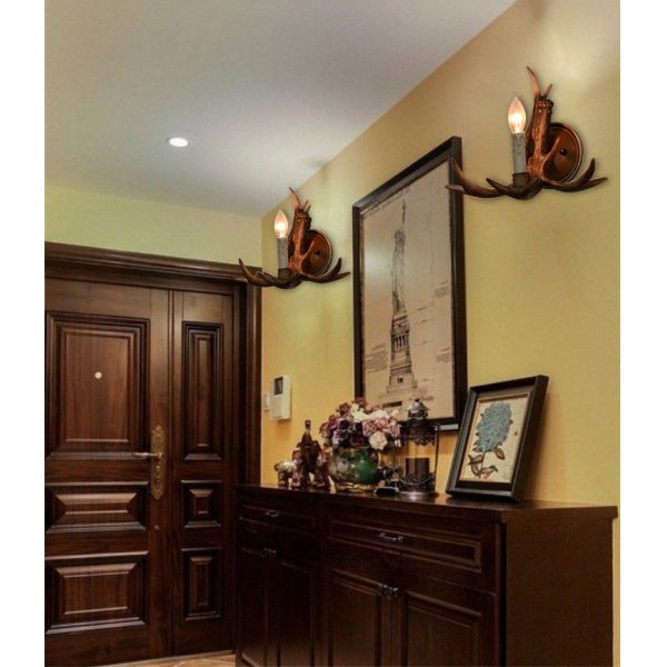 Personality Antler Art Wall Lamp Parlor Study Corridor Aisle Decorative Sconce Restaurant Cafe Bar Wall Mounted Lighting