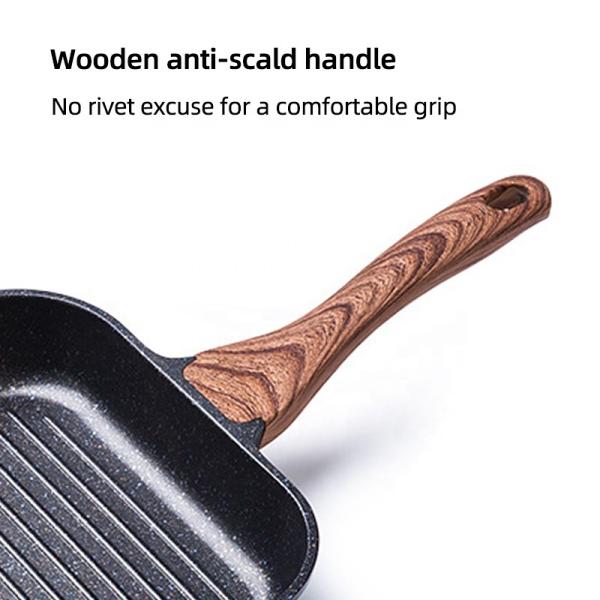 High Quality Gas Stove Griddle Aluminium Black Grill Pans Nonstick Steak Frying Pan For Cooking