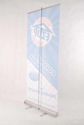 Preformed Retractable Banner Stands W 61 * H 160 Cm Size Alloy Material