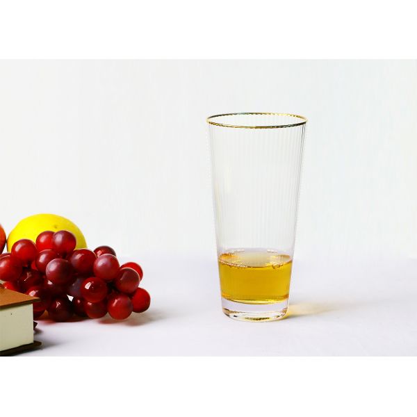 CE Lead Free Gold Rim Crystal Drinking Glasses