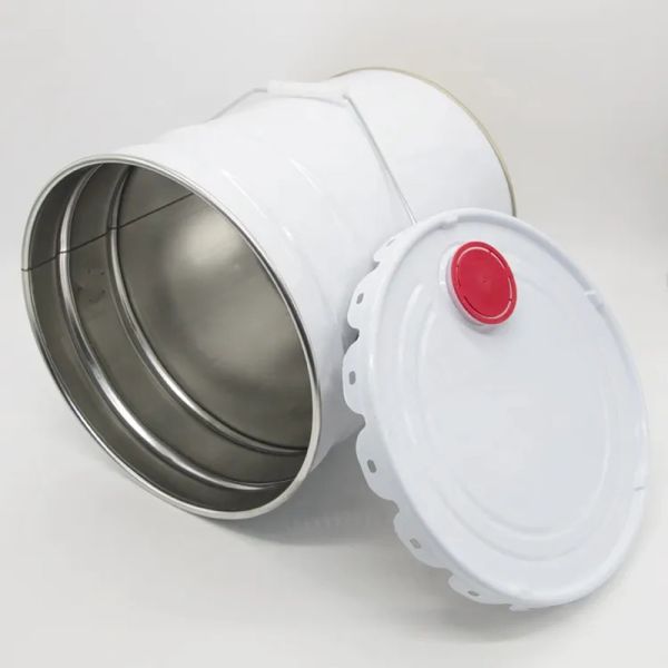 Almacenamiento de semillas de hierro de plata resistente a la corrosión en metal industrial cubo de acero balde con tapa