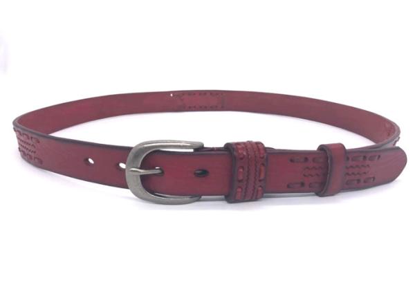 1 Inch Fashion Stringing Women Leather Belt With Zinc Alloy Pin Buckle