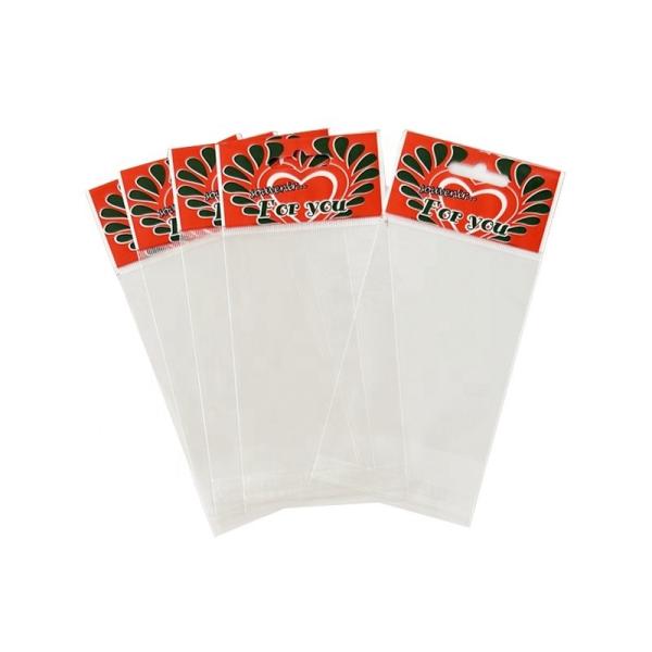 Custom Printed Opp Header Bag Self Adhesive Seal With Display Hang Hole