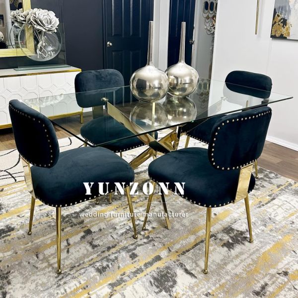 Harper Tufted Black Velvet Dining Chair with Chrome Stainless Steel Frame for Hotels Living Rooms Villas