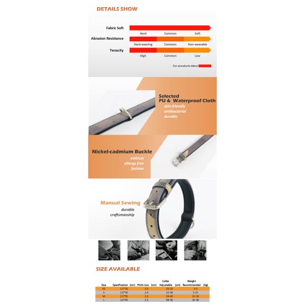 Wholesale Pet Collar Leash Dog Collars Plain Leather Premium Transparent