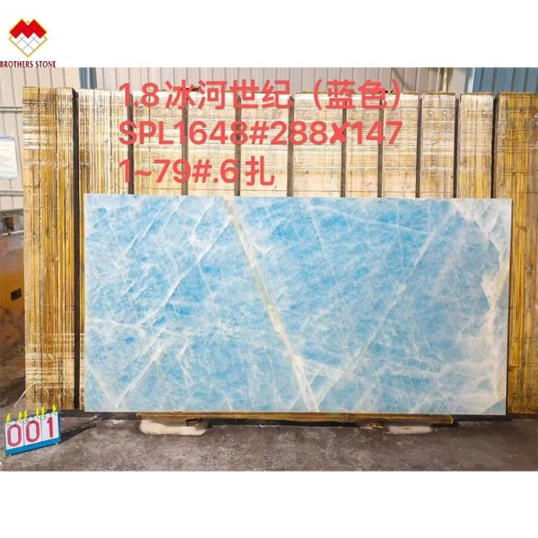 Modern Floor Revolution Translucent Blue Jade Onyx Stone Tiles for Wall and Floor