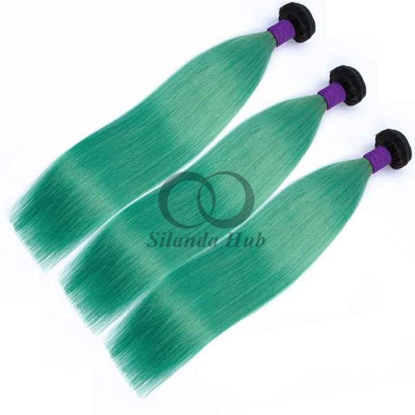 #T1B/Green Straight Remy Human Hair Bundles Sew In Weave Bundles Brazilian Bundle Deals