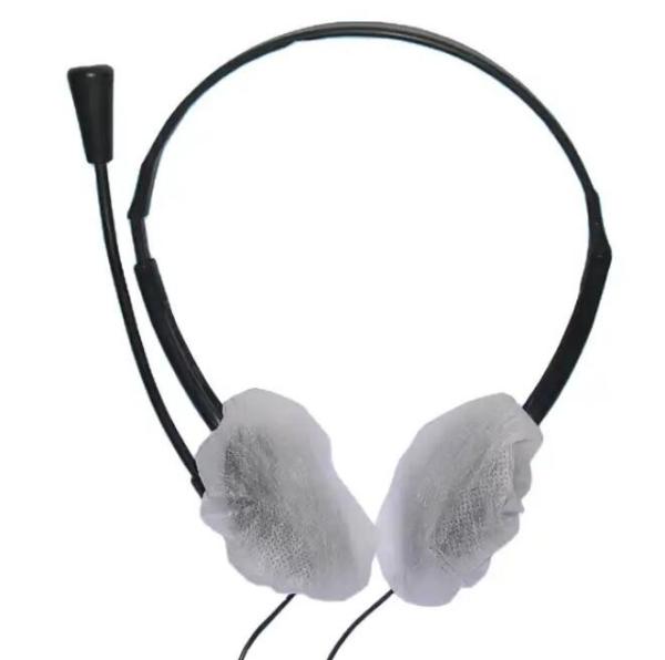 Non Woven Earphone Cover Black / White /Blue Nonwoven Disposable Hygienic Headphone Cover One Time Use Sanitary Ear