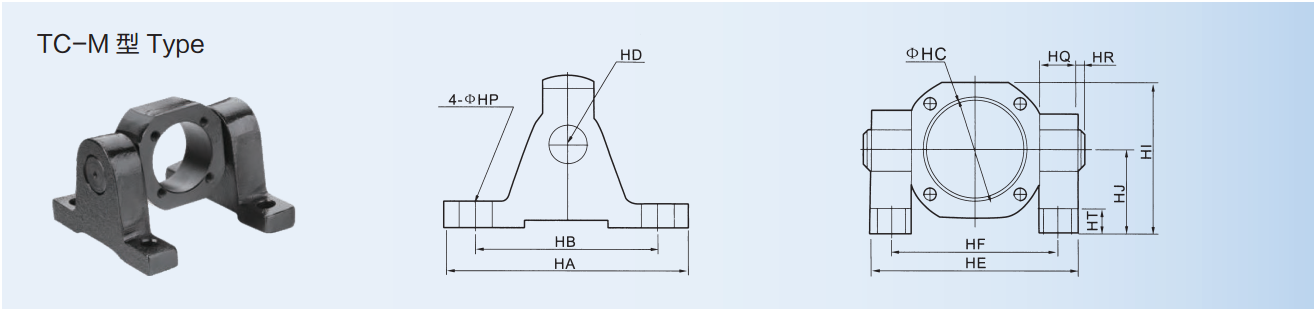 Pneumatic Air Cylinder Accessories TC - M Central Trunnion M Type With Bracket