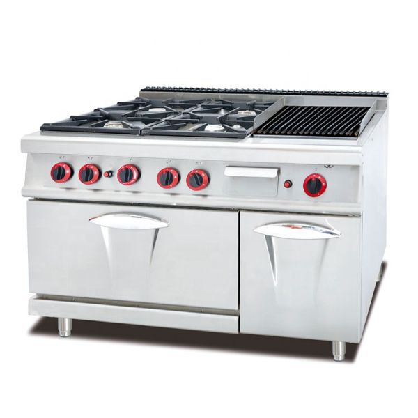 Upgrade Your Kitchen with This Gas Stove 4 Burners Lava Rock Grills and Bakery Oven