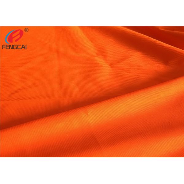 Reflective Polyester Fluorescent Fabric , Fluorescent Orange Fabric For Uniform