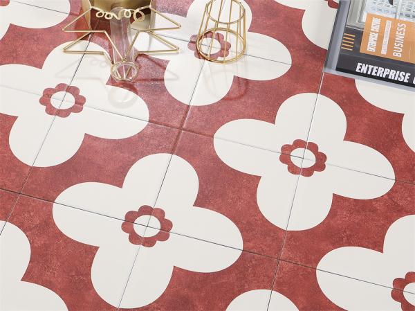 Red 20x20cm Ceramic Rustic Tile Indoor Floor Wall