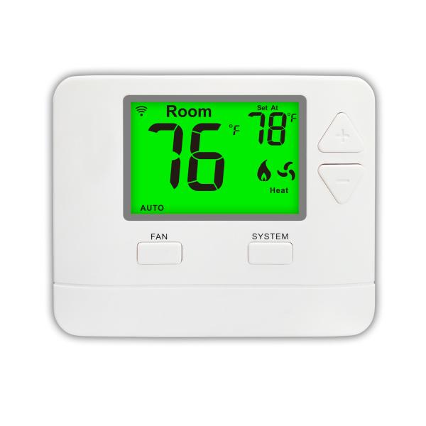 Termostato de pared no programable con control de alta temperatura e interfaz de usuario con botones