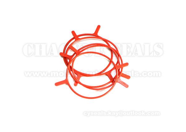 Orange EPDM Rubber Gasket Washer Seal Nonstandard Irregular Shaped 2mm Cross