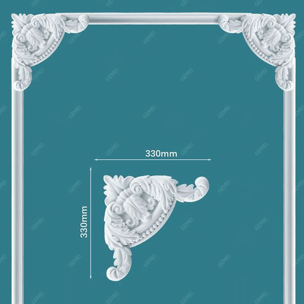 GD-85016 Safety Pu Foam Flat Flame Resistance Residential Corner Mouldings For Home Decor